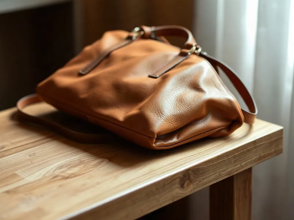 Sac à main en cuir camel · Libreville (2/2)