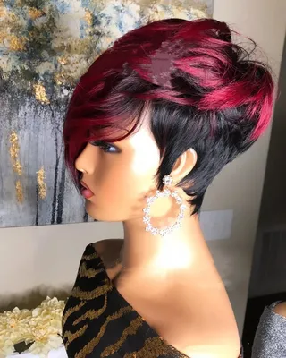 Perruque carré rouge foncé en cheveux humains · Libreville