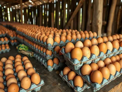 Plateaux d'œufs frais de la ferme · Ntoum