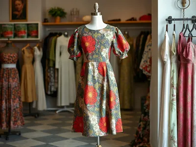 Robe longue en wax, coupe évasée · Accra