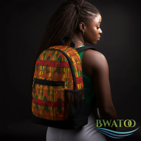African-Inspired Sports Backpack – Ghanaian Motif Edition